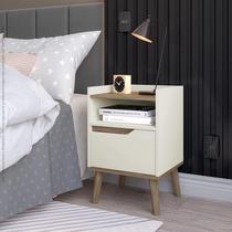 Mesa de Cabeceira Gabriela 1 Gaveta Off White - Pek Móveis Mesa de Cabeceira Gabriela 1 Gaveta Off White - Pek Móveis