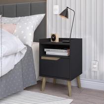 Mesa de Cabeceira Gabriela 1 Gaveta Preto - Pek Móveis Mesa de Cabeceira Gabriela 1 Gaveta Preto - Pek Móveis