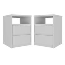 Mesa de Cabeceira Gales Kit 2 Mesas de Cabeceira 100% Mdf Branca - Mambel