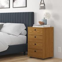 Mesa de Cabeceira Gaveteiro Multiuso Classic 4 Gavetas Escritorio/ Quarto Madeirado