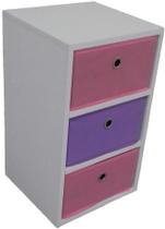 Mesa De Cabeceira Gaveteiro Organibox Com 3 Gavetas