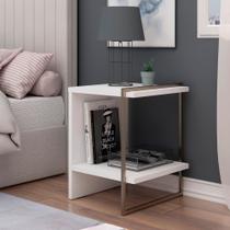 Mesa de Cabeceira Genialflex Infinity Mdf Aço Carbono Branco