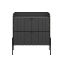 mesa de cabeceira grafite moderna moriah 60cm alto padrão