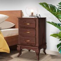 Mesa De Cabeceira Grande 3 Gavetas Madeira Maciça Imbuia Shop JM Mesa De Cabeceira Grande 3 Gavetas Madeira Maciça Imbuia Shop JM