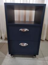 Mesa de cabeceira-Gratão Interiores-MDF Azul Petroleo