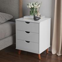 Mesa de Cabeceira Grécia Plus 3 Gavetas Branco