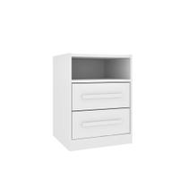 Mesa de Cabeceira Hera 2 Gavetas Neve