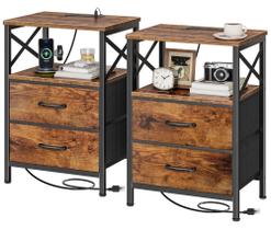 Mesa de cabeceira Huuger, conjunto de 2, com carregador USB-C, 40 x 30 x 60 cm Mesa de cabeceira Huuger, conjunto de 2, com carregador USB-C, 40 x 30 x 60 cm
