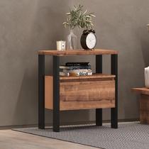Mesa de Cabeceira Industrial 1 Gaveta M122 Marrom