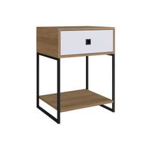 Mesa de Cabeceira Industrial 1 Gaveta P1026 Placa e Ponto