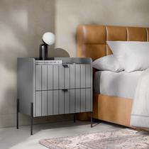 mesa de cabeceira industrial cinza para cama moriah 60cm mesa de cabeceira industrial cinza para cama moriah 60cm