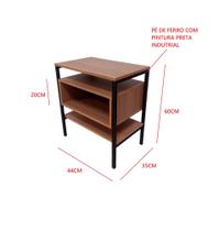 Mesa de Cabeceira Industrial LUX PÉ FERRO MAIS MDF Mesa de Cabeceira Industrial LUX PÉ FERRO MAIS MDF
