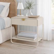 Mesa de Cabeceira Industrial Orgânico 1 Gaveta 60cm Alek A03 Off White - Lyam Decor