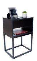 Mesa De Cabeceira Industrial Preto 40cm Base Preta Enviamos Montado Mesa De Cabeceira Industrial Preto 40cm Base Preta Enviamos Montado