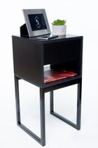 Mesa De Cabeceira Industrial Preto Eco 40cm Base Preta Enviamos Montado Mesa De Cabeceira Industrial Preto Eco 40cm Base Preta Enviamos Montado