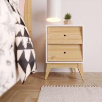 Mesa de Cabeceira Infantil 2 Gavetas Sing Branco/Pinus Nuv Mesa de Cabeceira Infantil 2 Gavetas Sing Branco/Pinus Nuv