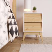 Mesa de Cabeceira Infantil 2 Gavetas Sing Branco/Pinus Nuv Mesa de Cabeceira Infantil 2 Gavetas Sing Branco/Pinus Nuv