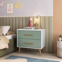 Mesa de Cabeceira Infantil Arco-íris Espresso Móveis Branco/Verde Mesa de Cabeceira Infantil Arco-íris Espresso Móveis Branco/Verde