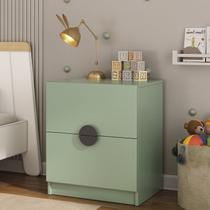 Mesa de Cabeceira Infantil com 2 Gavetas Joy Kids CabeCasa MadeiraOriginals Verde