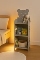 Mesa de Cabeceira Infantil Prateleira de Urso Brinquedoteca Mesa de Cabeceira Infantil Prateleira de Urso Brinquedoteca