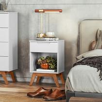 Mesa de Cabeceira Infantil Retrô 1 Gaveta Alpi Olivar Móveis Branco Mesa de Cabeceira Infantil Retrô 1 Gaveta Alpi Olivar Móveis Branco