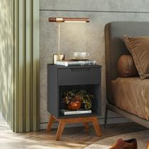 Mesa de Cabeceira Infantil Retrô 1 Gaveta Alpi Olivar Móveis Preto Mesa de Cabeceira Infantil Retrô 1 Gaveta Alpi Olivar Móveis Preto