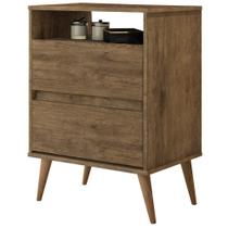 Mesa de Cabeceira J&A Móveis Lotus retrô 2 gavetas e 1 nicho Jequitibá Mesa de Cabeceira J&A Móveis Lotus retrô 2 gavetas e 1 nicho Jequitibá