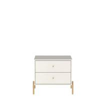Mesa de Cabeceira Jasper 63 cm - Off White Fosco c/ Dourado