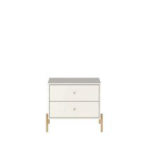 Mesa de Cabeceira Jasper 63 cm - Off White Fosco c/ Dourado