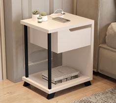 Mesa de cabeceira jb 1010 luxo- off white