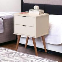 Mesa de Cabeceira JB 1818 Mesinha Apoio Decorativa Quarto com 2 Gavetas