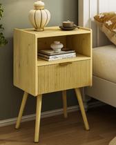 mesa de cabeceira JOONEE Vintage Carvalho Amarelo com Gaveta 42x30x65cm