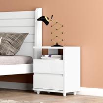 Mesa De Cabeceira Lacy 02 Gavetas Henn Branco Mesa De Cabeceira Lacy 02 Gavetas Henn Branco