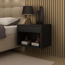 mesa de cabeceira lateral suspensa para quarto de casal com 1 gaveta e nicho decore 45cm mesa de cabeceira lateral suspensa para quarto de casal com 1 gaveta e nicho decore 45cm