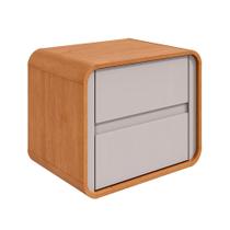 Mesa de Cabeceira Loop 2 Gavetas Amêndoa e Off White