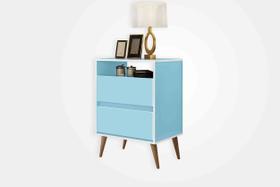 Mesa de Cabeceira Lotus 2 Gav- Azul J&A Moveis Mesa de Cabeceira Lotus 2 Gav- Azul J&A Moveis