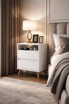 Mesa de Cabeceira Lotus 2 gavetas Branco - Comprar Moveis em Casa Mesa de Cabeceira Lotus 2 gavetas Branco - Comprar Moveis em Casa