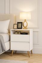 Mesa de cabeceira Lotus Branco - MJM Casa dos Móveis