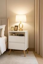 Mesa de Cabeceira Lotus Plus 2 gavetas Branco - Comprar Moveis para sua Casa Mesa de Cabeceira Lotus Plus 2 gavetas Branco - Comprar Moveis para sua Casa