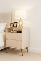 Mesa de Cabeceira Lotus Plus 2 gavetas Off white - Comprar Moveis para sua Casa Mesa de Cabeceira Lotus Plus 2 gavetas Off white - Comprar Moveis para sua Casa