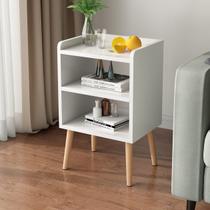 Mesa de cabeceira LUCKNOCK, moderna de meados do século, com prateleira de armazenamento branca