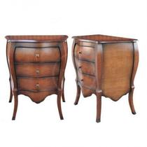 mesa de cabeceira Luiz XV Lyons - Liso 3 Gavetas - Tommy Design