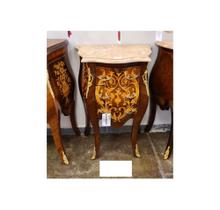 Mesa de Cabeceira Luiz XV Marchetaria Bronze Marmore Formosa Mesa de Cabeceira Luiz XV Marchetaria Bronze Marmore Formosa