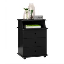 Mesa de Cabeceira Luxo Ej Moveis Preta Mesa de Cabeceira Luxo Ej Moveis Preta