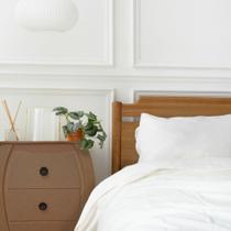 Mesa de Cabeceira Luxo Retro MDF Cru 3 Gavetas