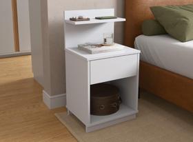 Mesa de Cabeceira MA Cor Branco Acetinado