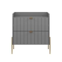 Mesa De Cabeceira Madeira Mdf 60cm Pé Dourado Quarto Casal