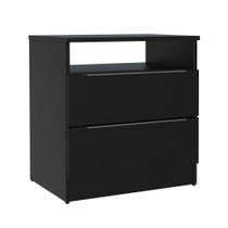 Mesa de Cabeceira Madesa 3227 com 2 Gavetas Preto