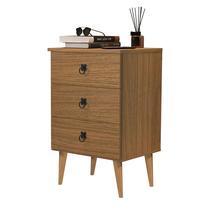 Mesa De Cabeceira Madri 3 Gavetas Para Quarto Criado Retro LET Decor