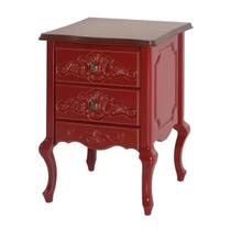 mesa de cabeceira Marrocos 2 Gavetas Entalhado e Pés Luiz XV - Tommy Desing